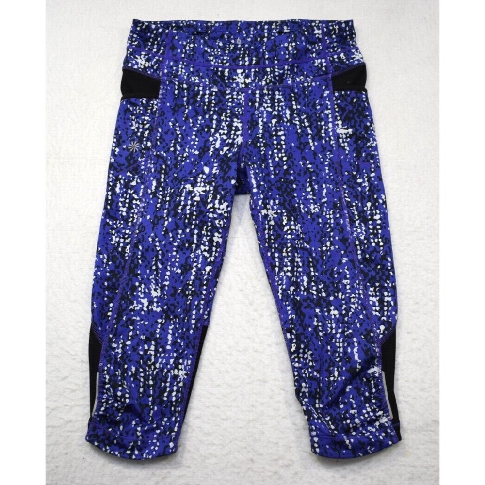 Athleta Leggings Capri Pants Geometric Stretch With Pockets Womens Small x 18"‎